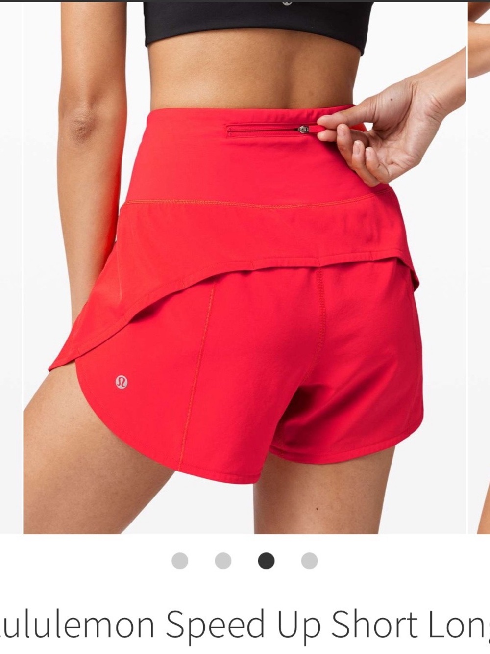 Lululemon Speed Up High Rise Shorts 4" In Carnation Red Size 6 Tall - Picture 8 of 8